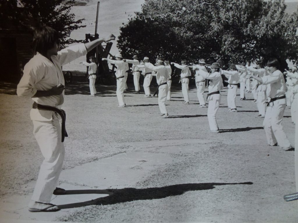 Leading the troops at Tallangatta Goju Kai summer Camp with Tino Ceberano Shihan